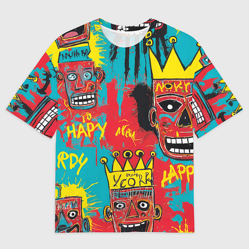 Мужская футболка оверсайз Абстракция в стиле баския / 3D-принт – фото 1