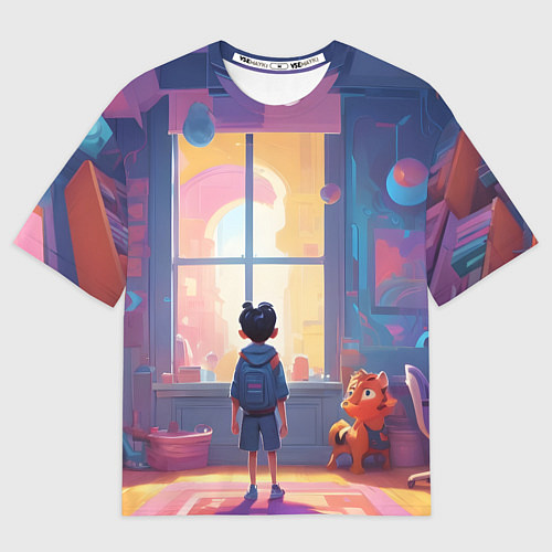 Мужская футболка оверсайз Детство приключения / 3D-принт – фото 1