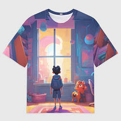 Мужская футболка оверсайз Детство приключения