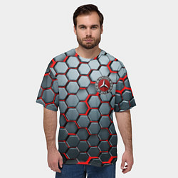 Футболка оверсайз мужская Mercedes броня, цвет: 3D-принт — фото 2