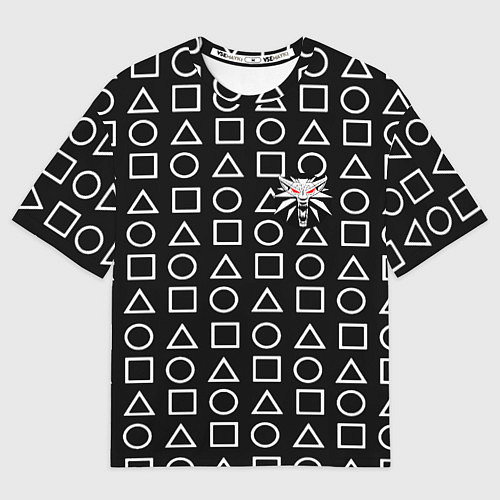 Мужская футболка оверсайз The Witcher лого гейм паттерн / 3D-принт – фото 1