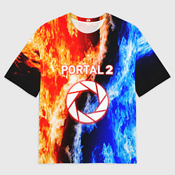 Мужская футболка оверсайз Portal битва огней