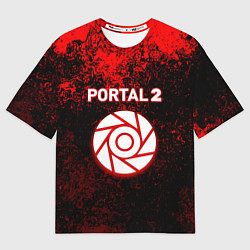 Мужская футболка оверсайз Half life красные краски