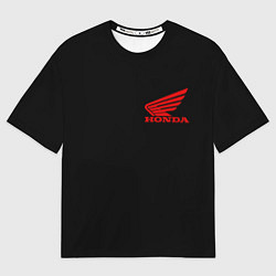 Футболка оверсайз мужская Honda red logo auto steel, цвет: 3D-принт