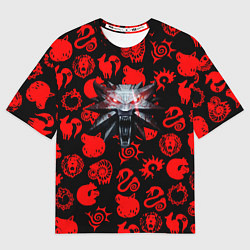 Мужская футболка оверсайз The Witcher anime pattern