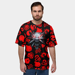 Футболка оверсайз мужская The Witcher anime pattern, цвет: 3D-принт — фото 2