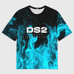 Футболка оверсайз мужская Death stranding 2 неоновый огонь, цвет: 3D-принт