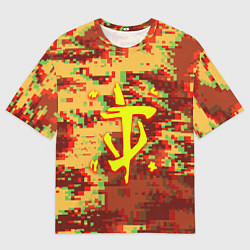 Футболка оверсайз мужская Doom камуфляж глитч, цвет: 3D-принт
