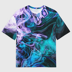 Футболка оверсайз мужская Цветной дым текстура, цвет: 3D-принт