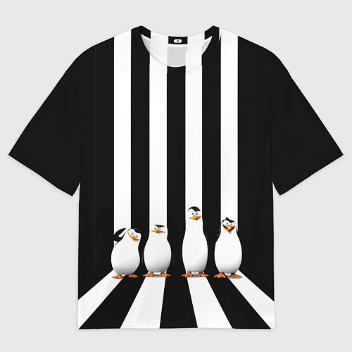 Мужская футболка оверсайз Четыре пингвина / 3D-принт – фото 1
