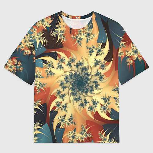 Мужская футболка оверсайз Оптические узоры фракталы / 3D-принт – фото 1