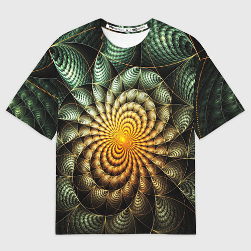 Мужская футболка оверсайз Оптический узор фракталы / 3D-принт – фото 1