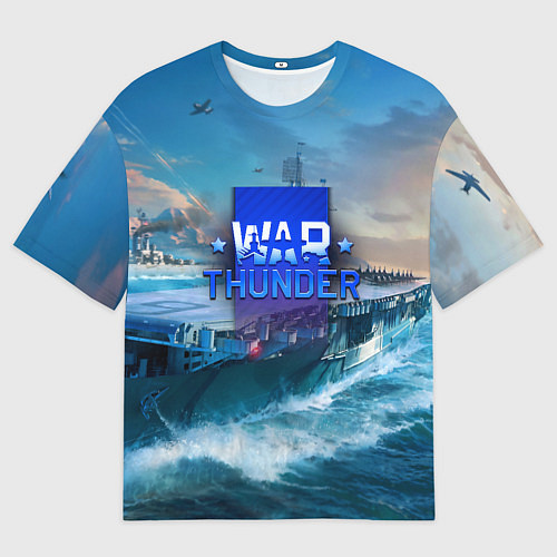 Мужская футболка оверсайз War Thunder ship / 3D-принт – фото 1