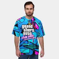 Футболка оверсайз мужская GTA vice city steel grafity, цвет: 3D-принт — фото 2