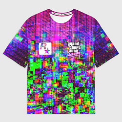 Футболка оверсайз мужская Vice city glitch game, цвет: 3D-принт