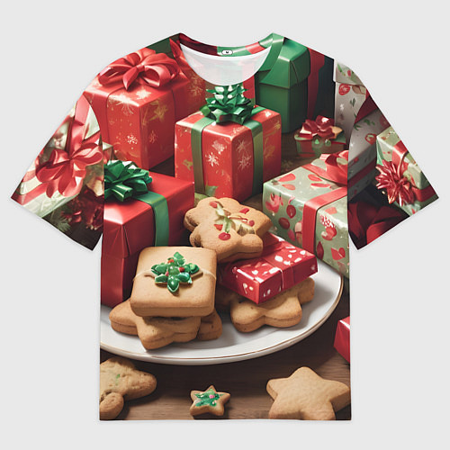 Мужская футболка оверсайз Рождество подарки / 3D-принт – фото 1