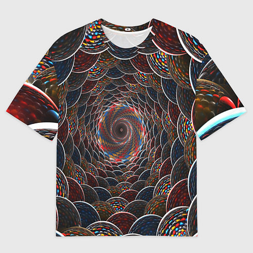 Мужская футболка оверсайз Оптические волны абстракция / 3D-принт – фото 1