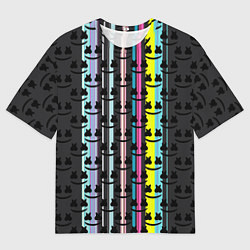 Мужская футболка оверсайз Marshmello dj pattern line