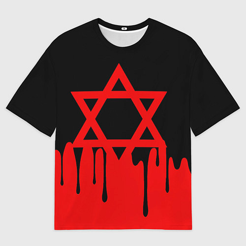 Мужская футболка оверсайз Пентаграмма - кровь / 3D-принт – фото 1