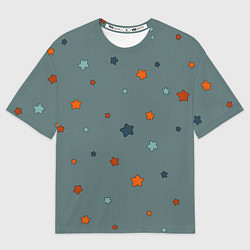 Футболка оверсайз мужская Нарисованные звезды, цвет: 3D-принт