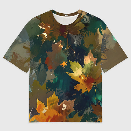 Мужская футболка оверсайз Осень листья / 3D-принт – фото 1