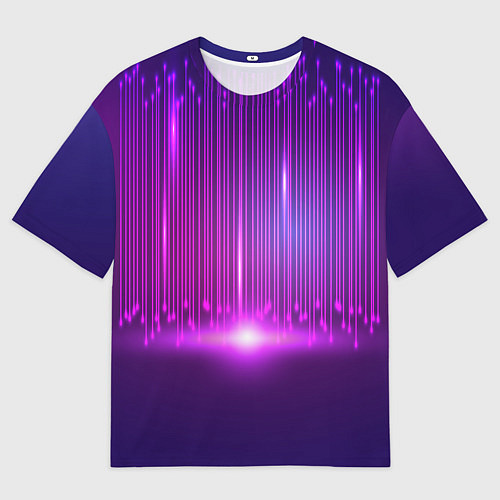 Мужская футболка оверсайз Светящиеся неоновые линии и вспышка света / 3D-принт – фото 1