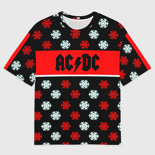 Мужская футболка оверсайз AC DC winter steel / 3D-принт – фото 1