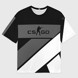 Мужская футболка оверсайз Counter strike geometry steel