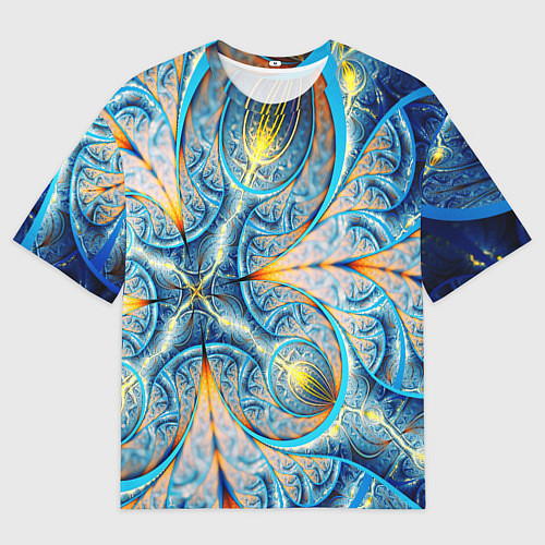 Мужская футболка оверсайз Оптический узор фрактальный / 3D-принт – фото 1