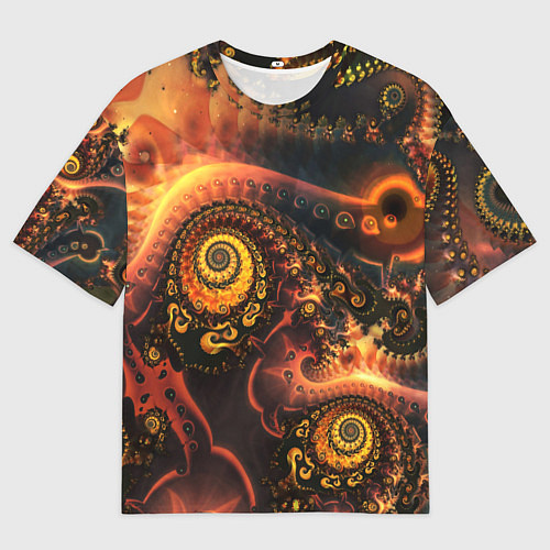 Мужская футболка оверсайз Оптические узоры фракталы / 3D-принт – фото 1