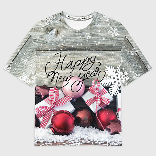 Мужская футболка оверсайз Новогодние подарки / 3D-принт – фото 1