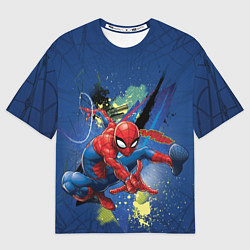 Футболка оверсайз мужская Spider-man with a spider web, цвет: 3D-принт