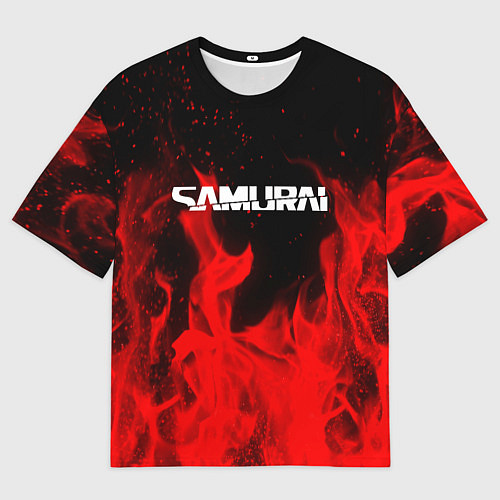 Мужская футболка оверсайз Samurai fire red / 3D-принт – фото 1