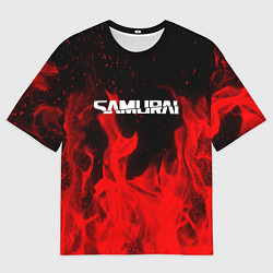 Футболка оверсайз мужская Samurai fire red, цвет: 3D-принт