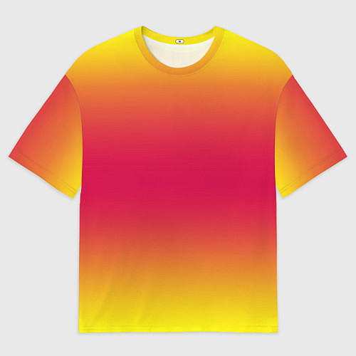 Мужская футболка оверсайз Персиковый градинет / 3D-принт – фото 1