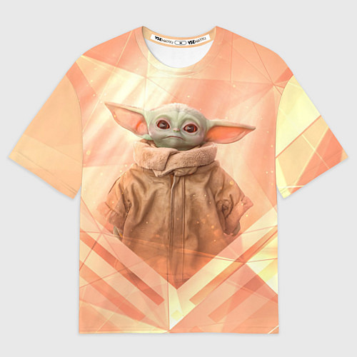 Мужская футболка оверсайз Малыш Грогу / 3D-принт – фото 1