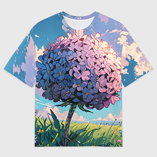 Мужская футболка оверсайз Аниме цветок / 3D-принт – фото 1