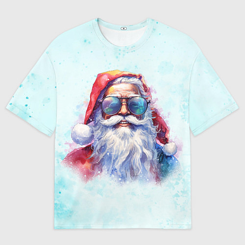 Мужская футболка оверсайз A cheerful Santa Claus / 3D-принт – фото 1