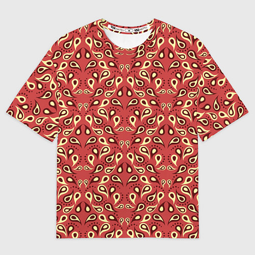 Мужская футболка оверсайз Индийский платок / 3D-принт – фото 1