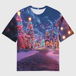 Мужская футболка оверсайз Дорога в новый год