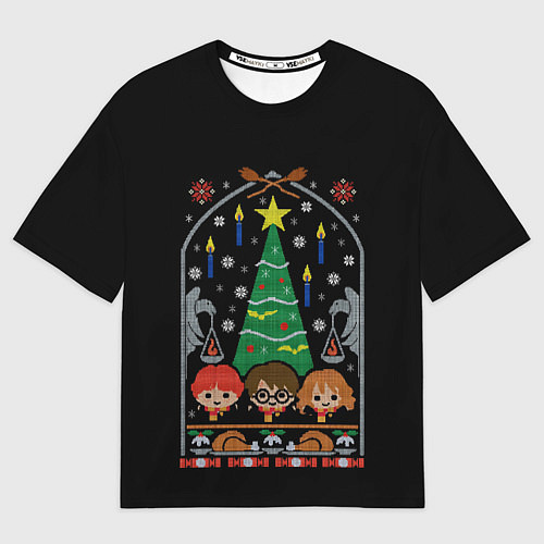 Мужская футболка оверсайз Гарри Поттер - Новый год / 3D-принт – фото 1