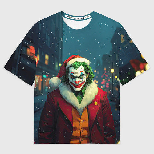 Мужская футболка оверсайз Джокер в новогоднем костюме / 3D-принт – фото 1