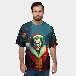 Футболка оверсайз мужская Джокер в новогоднем костюме, цвет: 3D-принт — фото 2