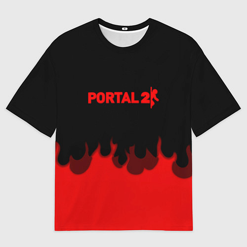 Мужская футболка оверсайз Portal fire abstraction / 3D-принт – фото 1