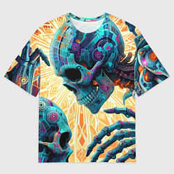 Мужская футболка оверсайз Два скелета - нейроарт фантазия