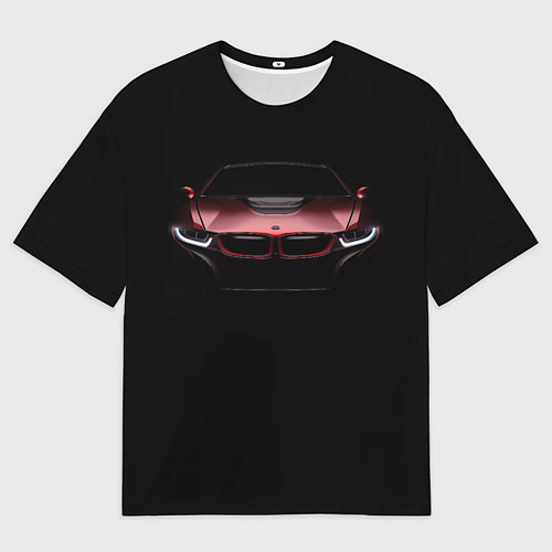 Мужская футболка оверсайз BMW i8 in the dark / 3D-принт – фото 1