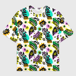 Футболка оверсайз мужская Орнамент майя, цвет: 3D-принт