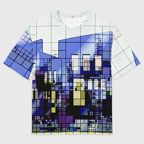 Мужская футболка оверсайз Городской пейзаж / 3D-принт – фото 1