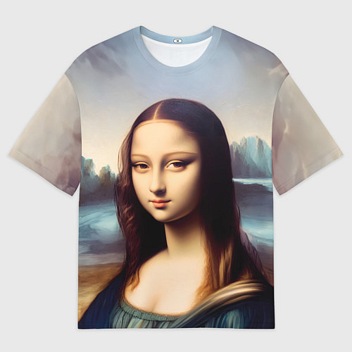 Мужская футболка оверсайз Нейросеть- азиатская Мона Лиза / 3D-принт – фото 1