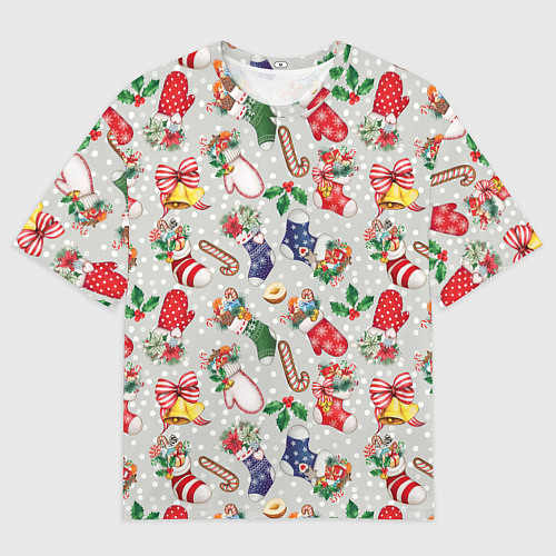 Мужская футболка оверсайз Christmas Pattern / 3D-принт – фото 1